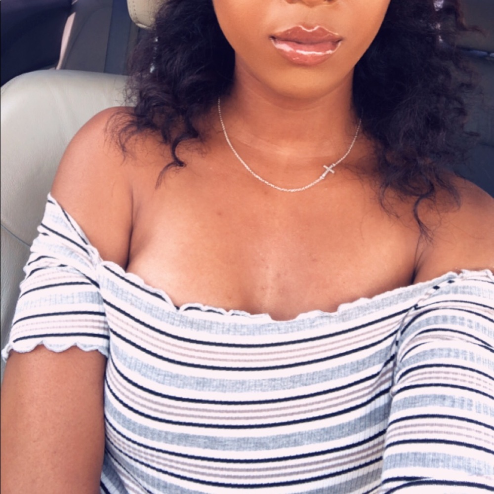 Striped Off the shoulder top